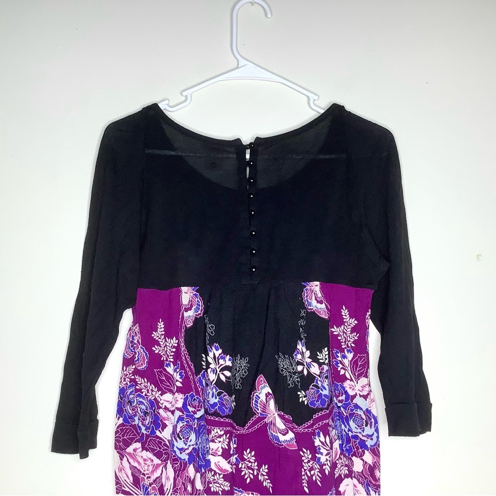 < Vintage Y2K Free People Boho 3/4 Sleeve Top > - Picture 7 of 7